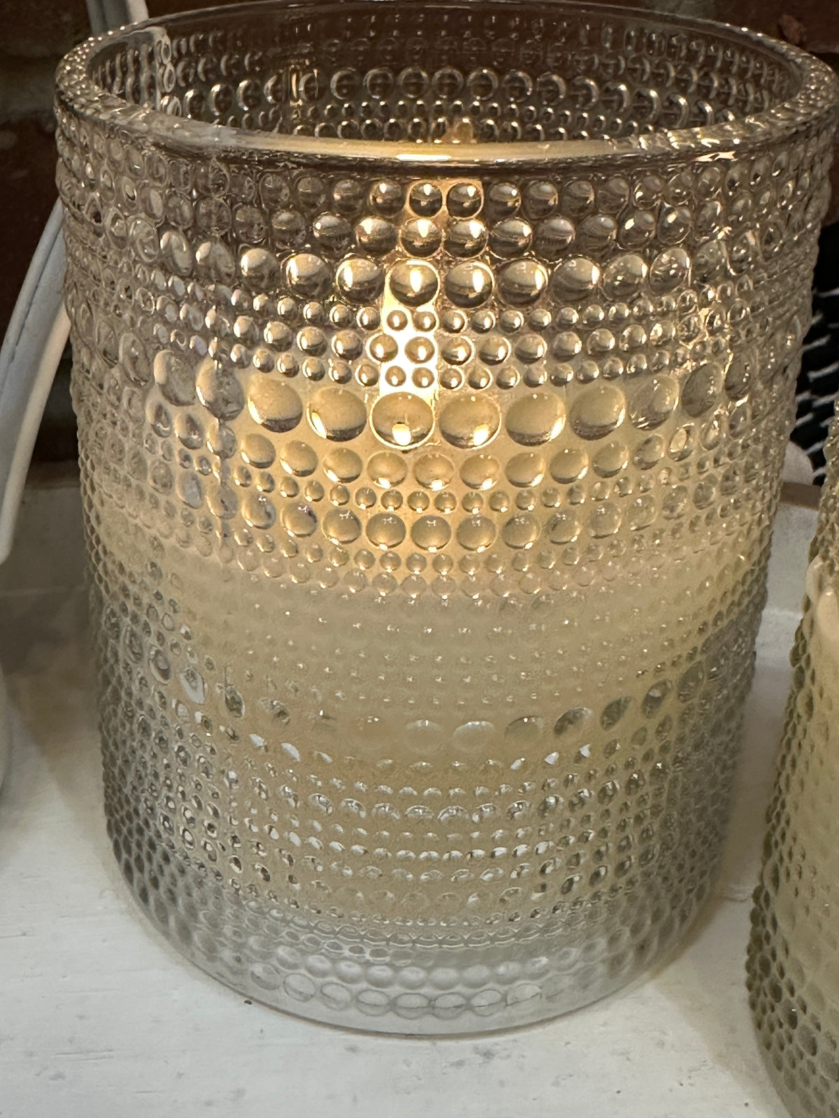 Dotted Glass 3D Flame Candle - 2 Sizes