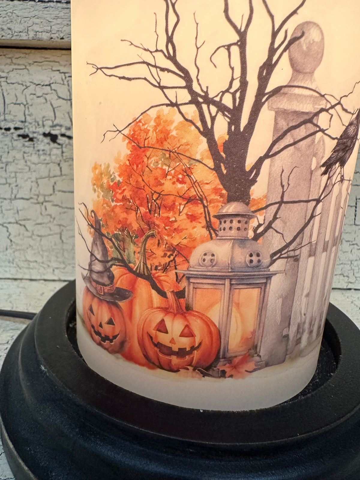 Halloween Garden Gate Candle Sleeve