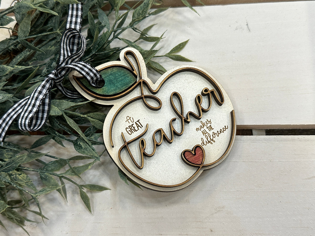 Handmade Teacher Ornament