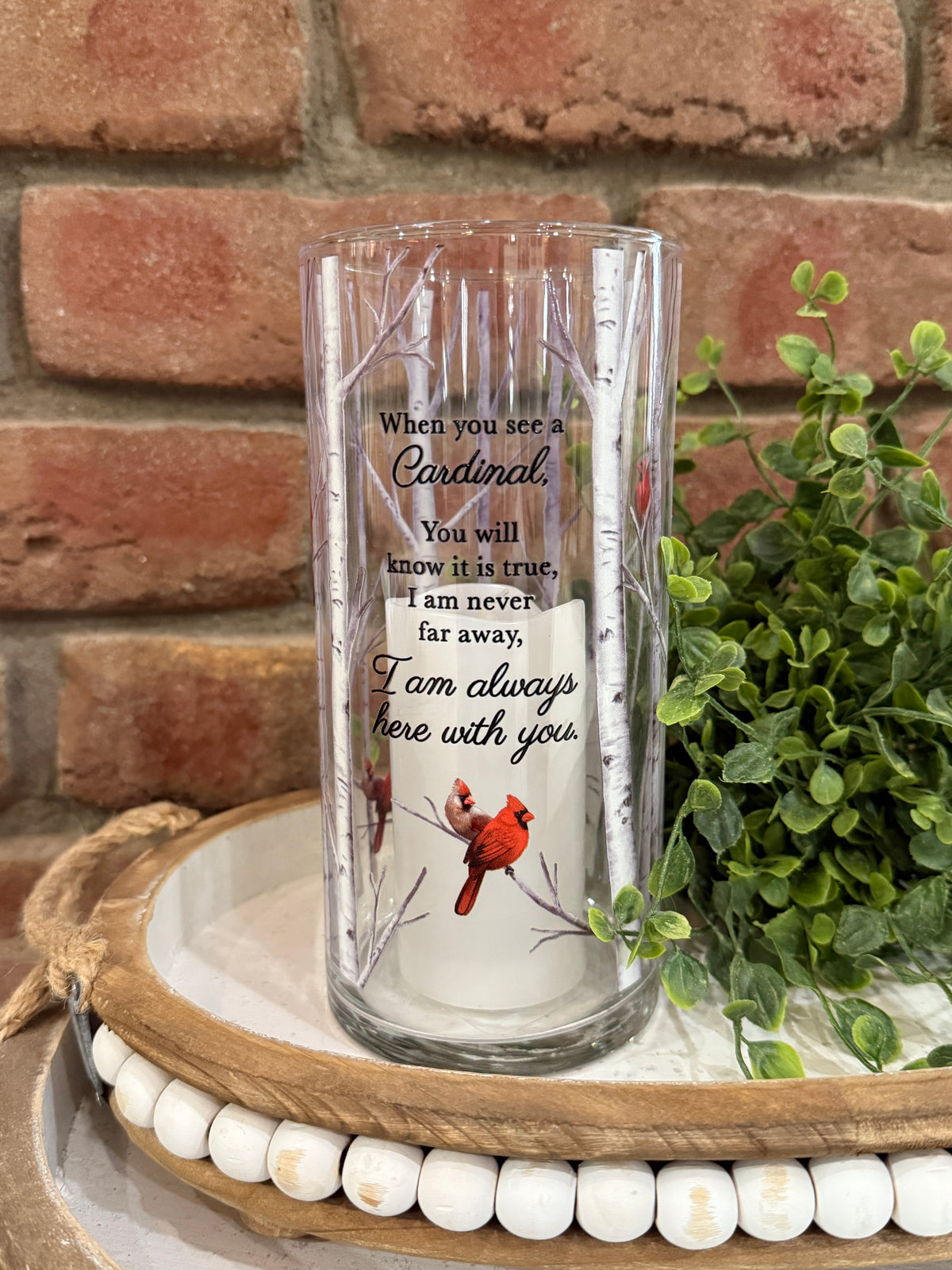 Cardinal Hurricane Candle