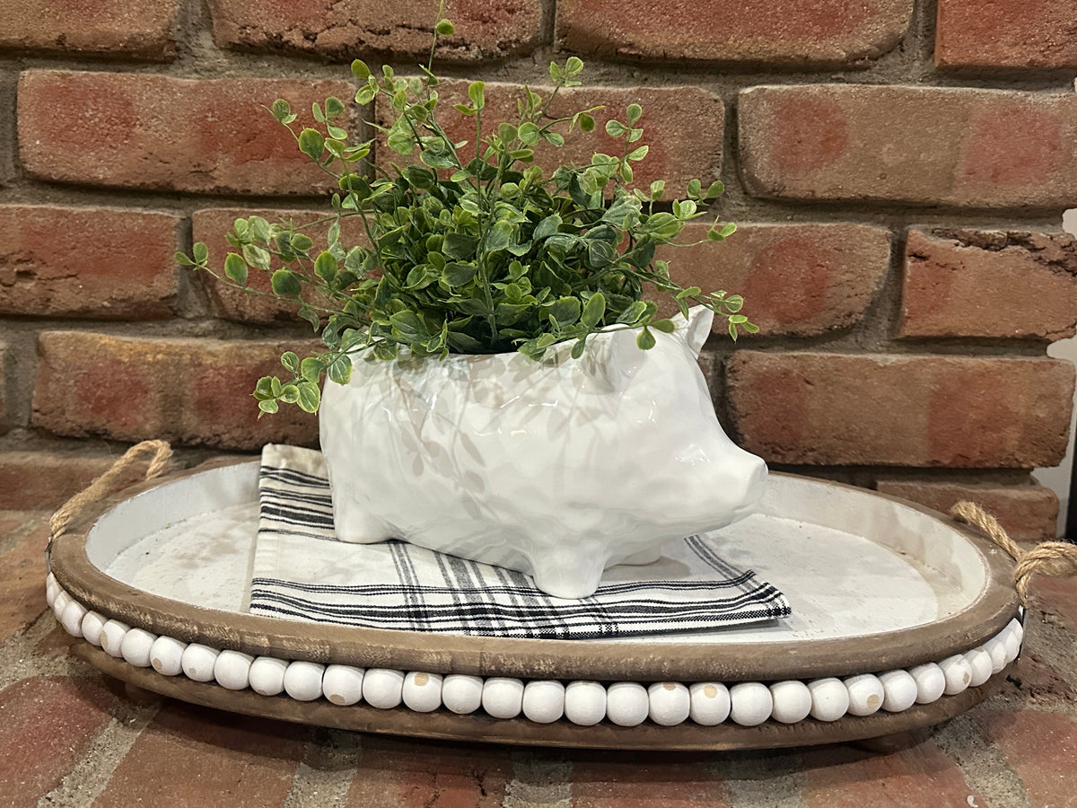 White Pig Planter