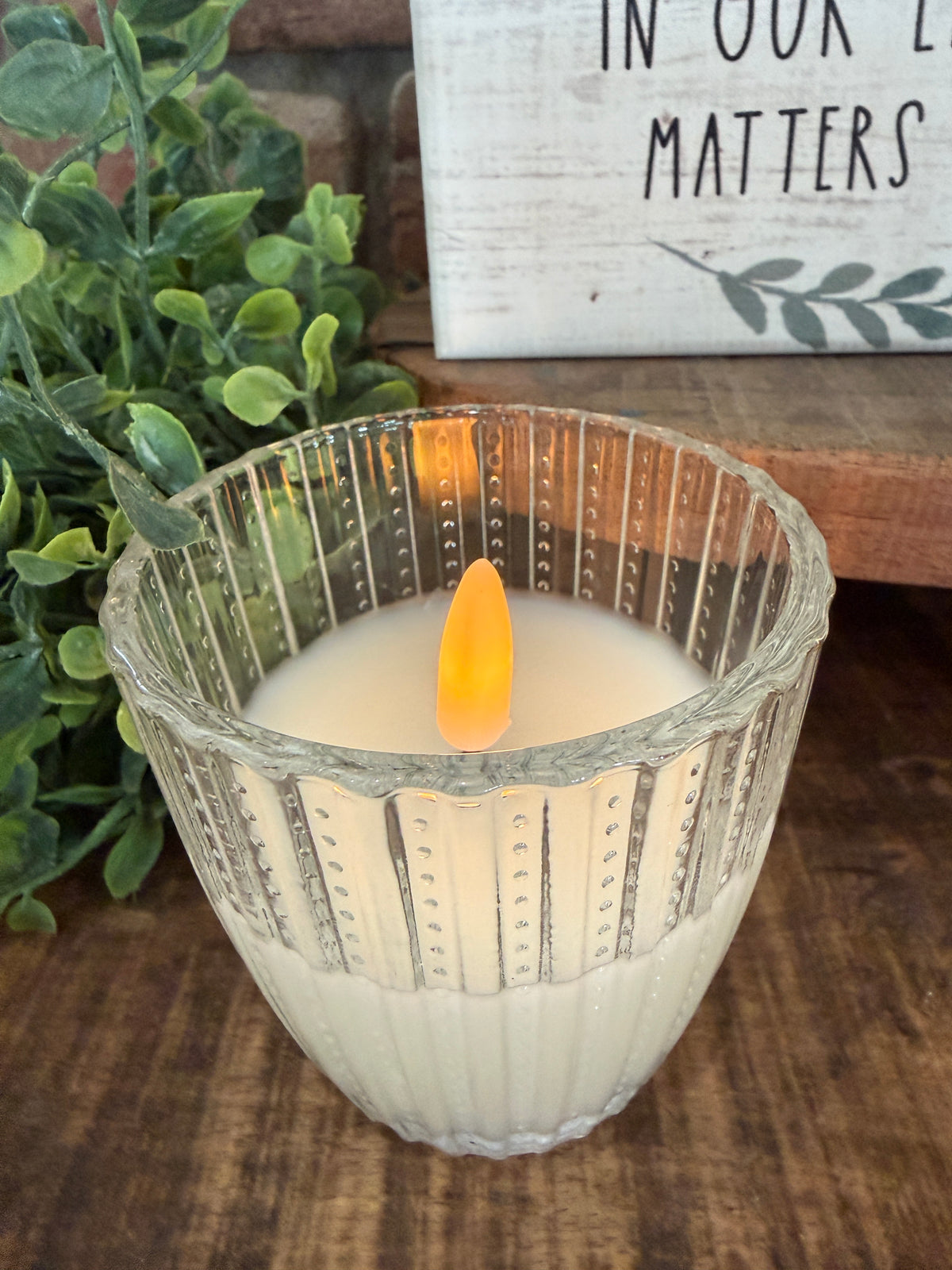 Beaded Glass 3D Flame Candle