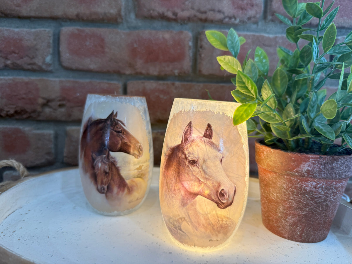 Horses Lighted Vase - Two Styles