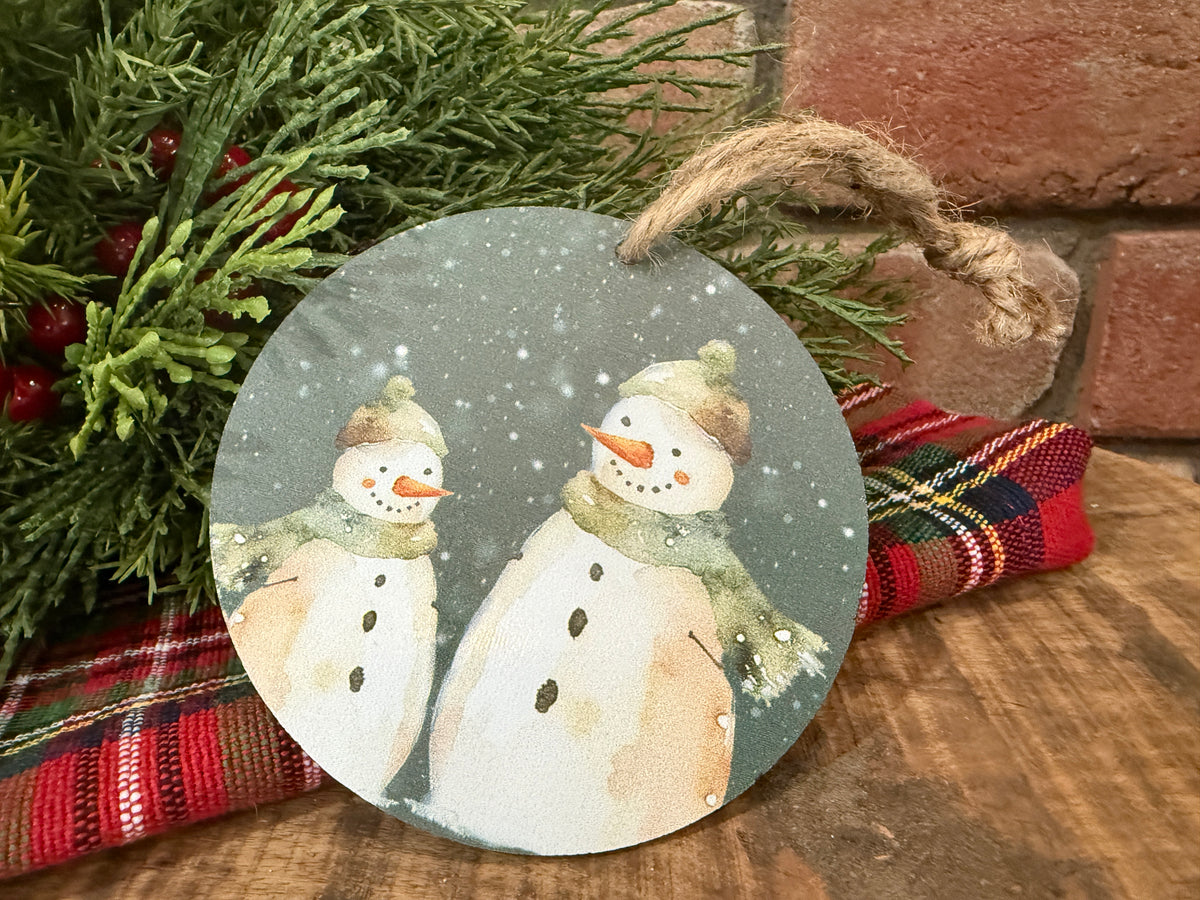 Green Snowman Ornament - 2 Styles
