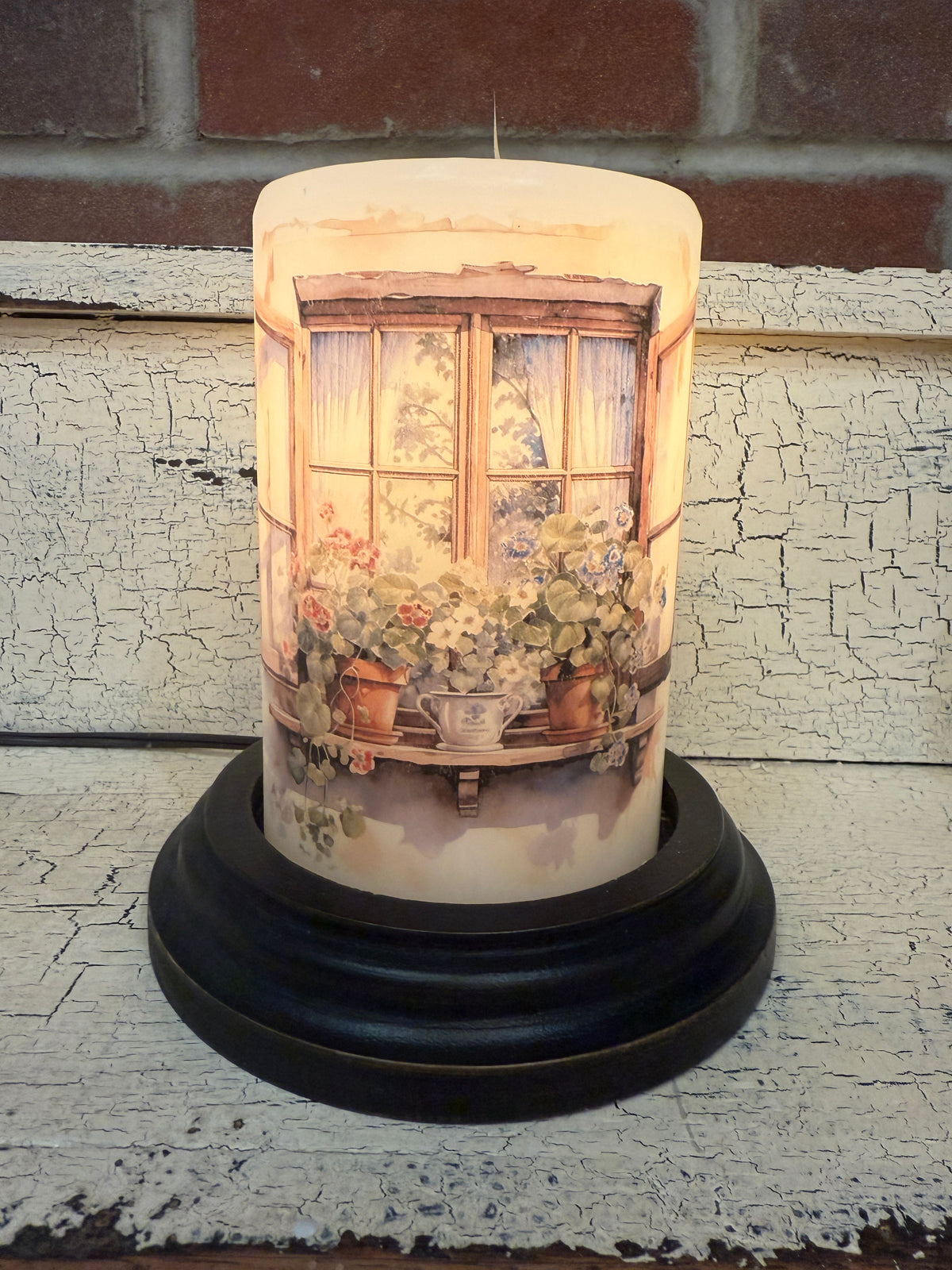 Weathered Garden Window Candle Sleeve