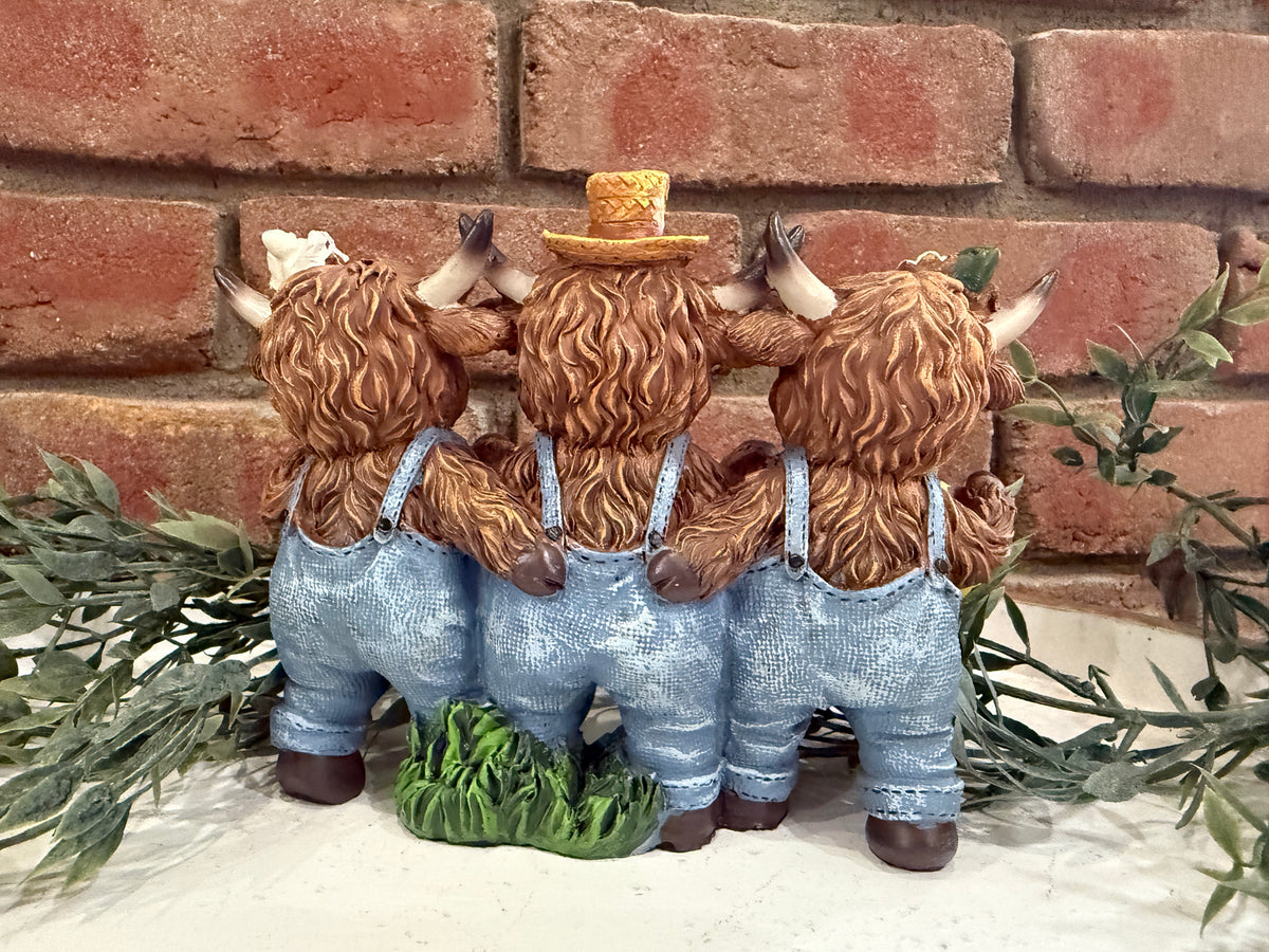 Highland Cows Sunflower Welcome