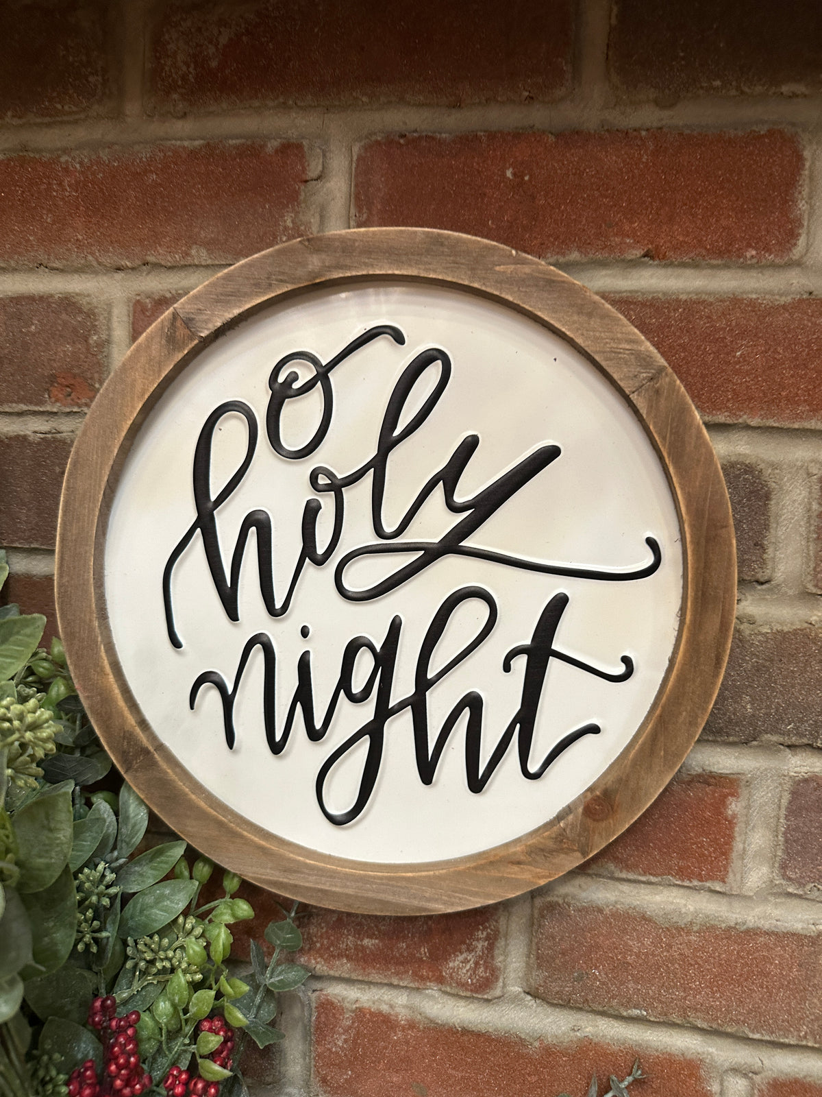 O Holy Night Round Sign