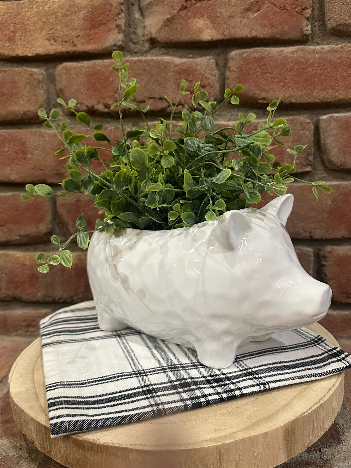 White Pig Planter
