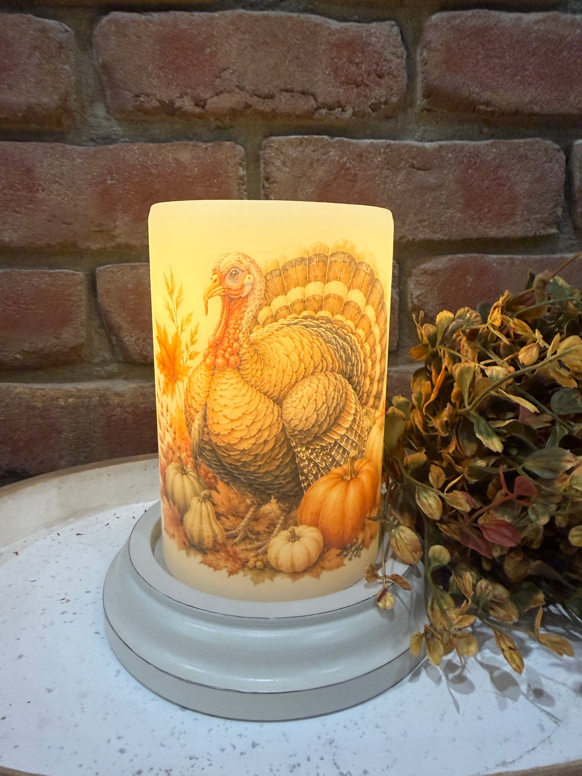 Old Time Turkey Candle Sleeve