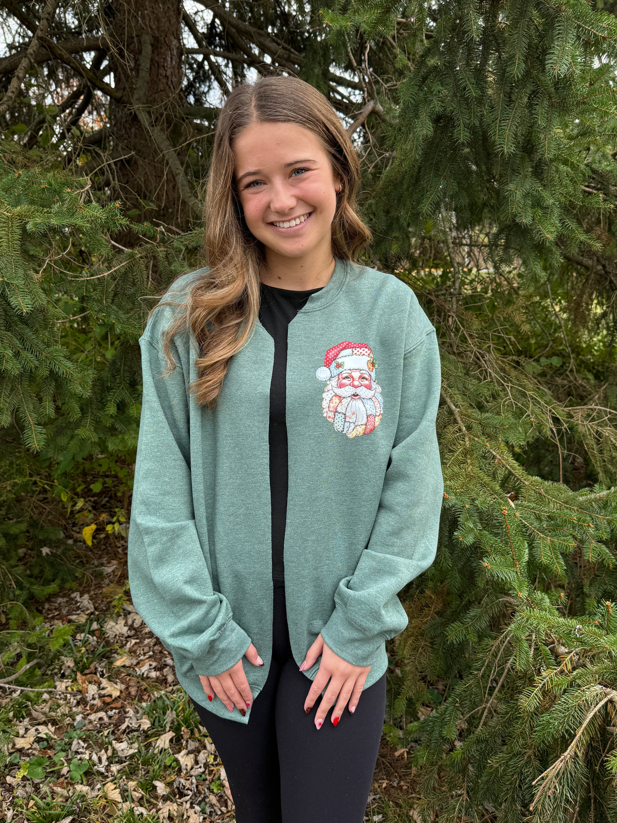 Patchwork Santa Cardigan