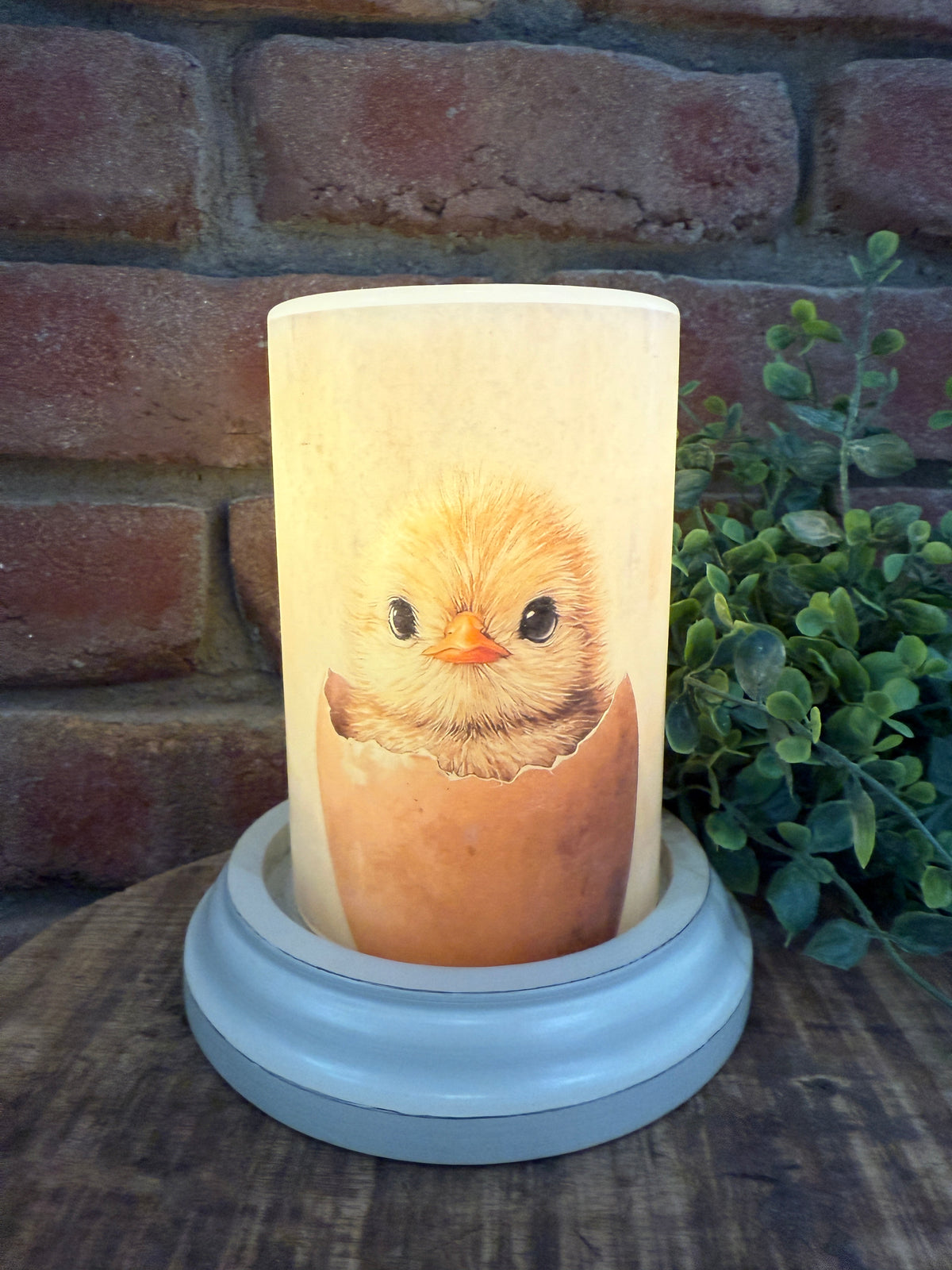Shy Spring Chick Candle Sleeve