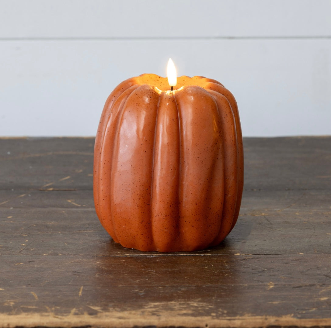 Pumpkin Candle - 6.5” Orange