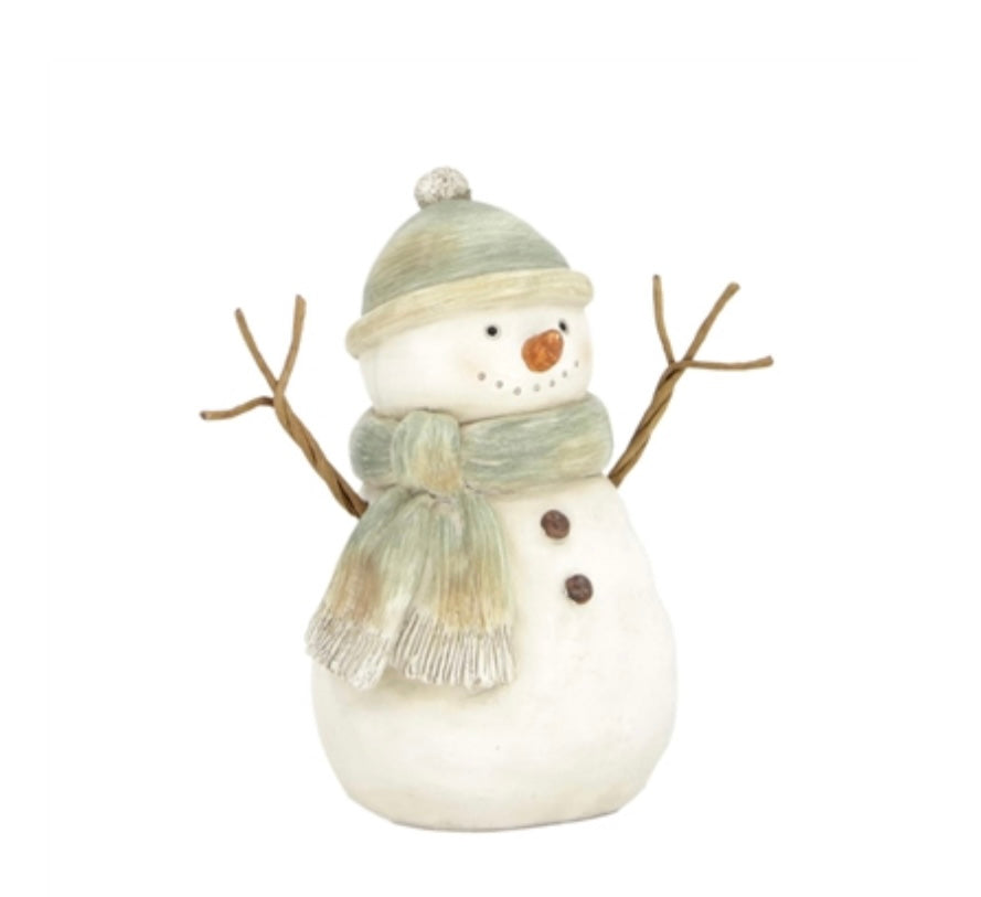 Green Scarf Snowman - Small