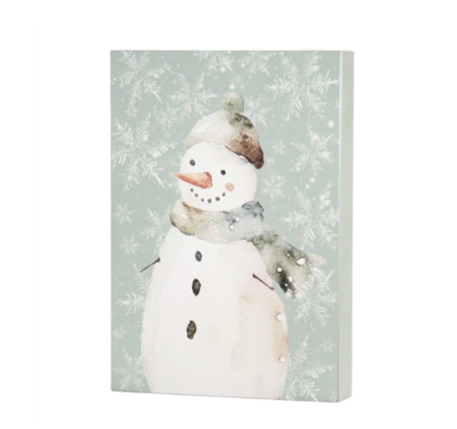 Green Snowman Snowflake Block