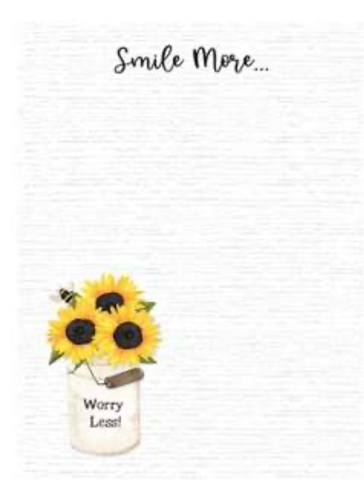 Smile More Sunflowers Notepad