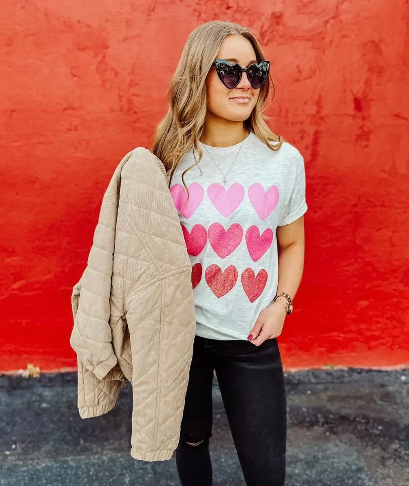 Glitter Hearts Graphic Tee