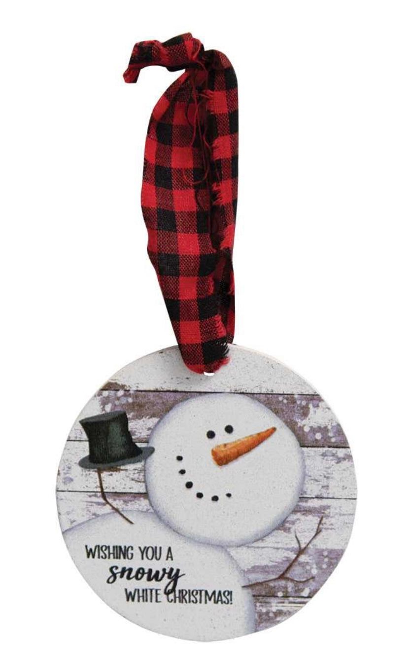 Happy Snowman Shiplap Ornaments - 3 Styles