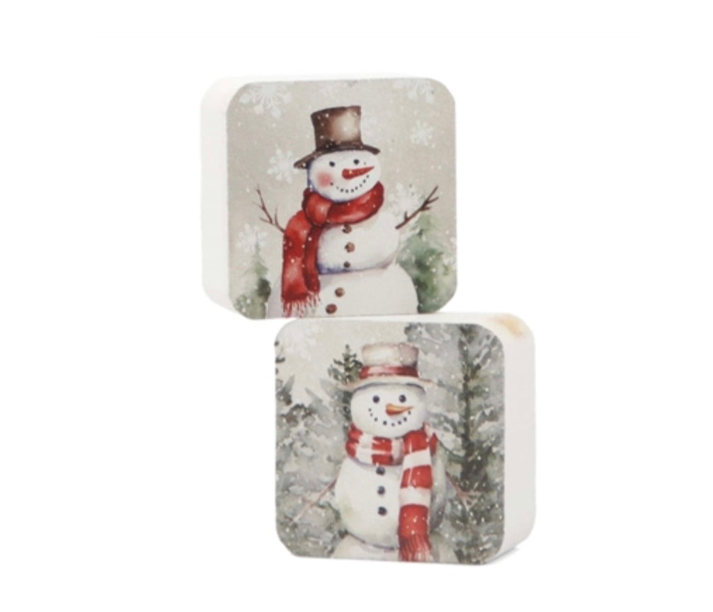 Mini Snowman Red Scarf Block -2 Styles