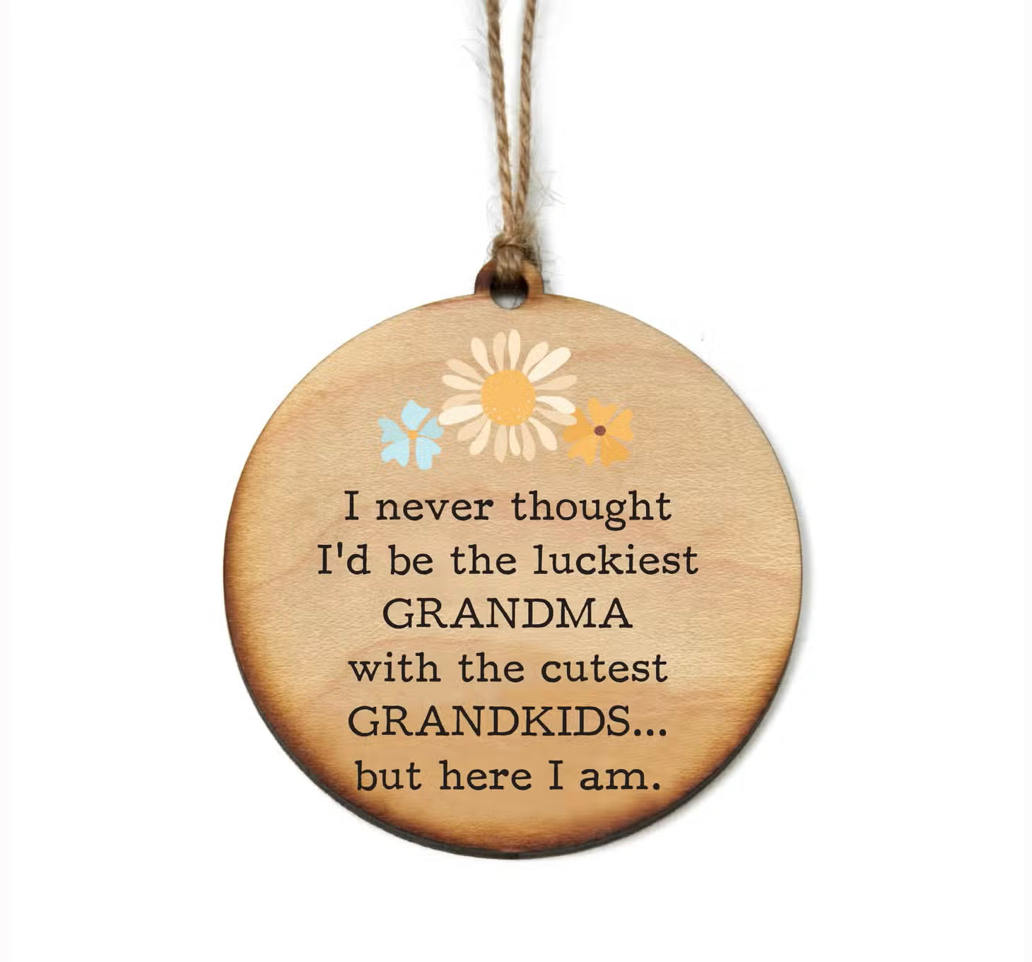 Luckiest Grandma Wood Ornament