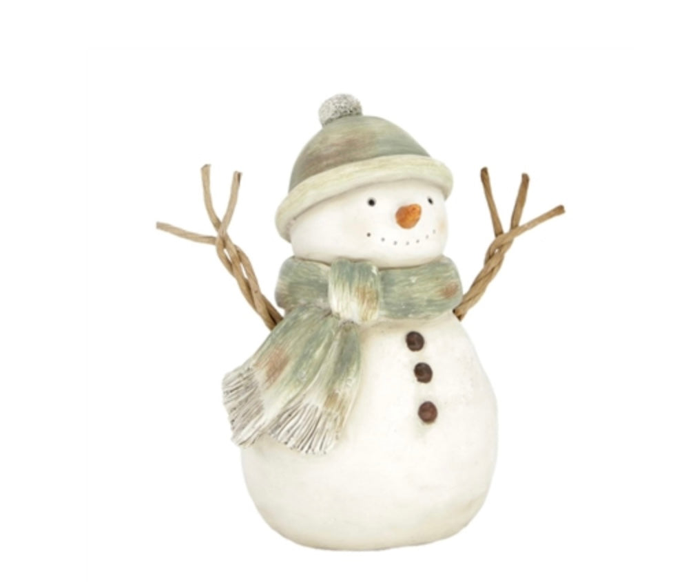Green Scarf Snowman - Large