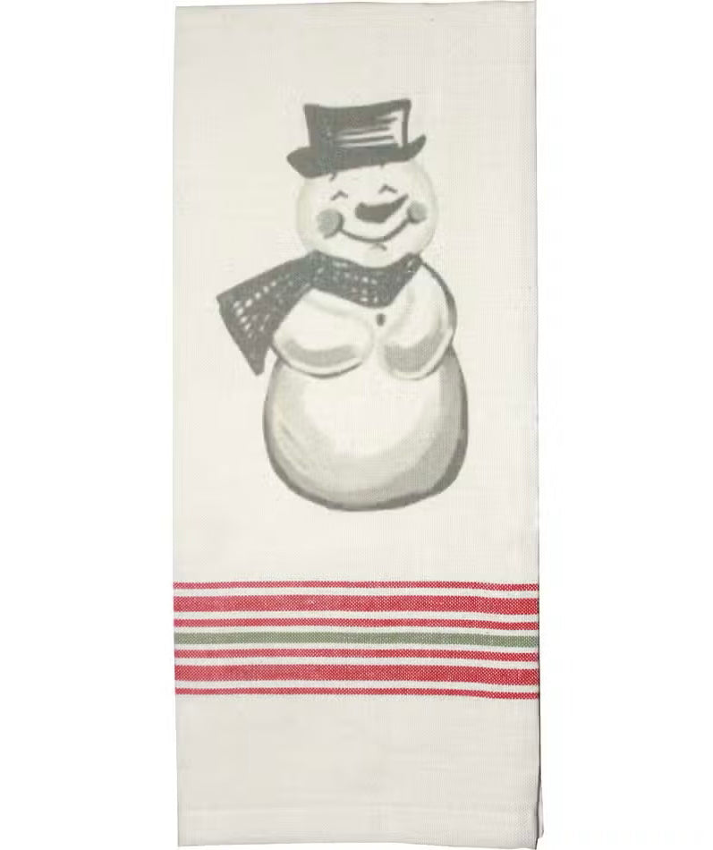 Holiday Grain Sack Snowman Towel