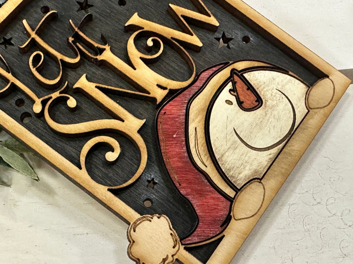 Handmade Let it Snow Snowman Ornament