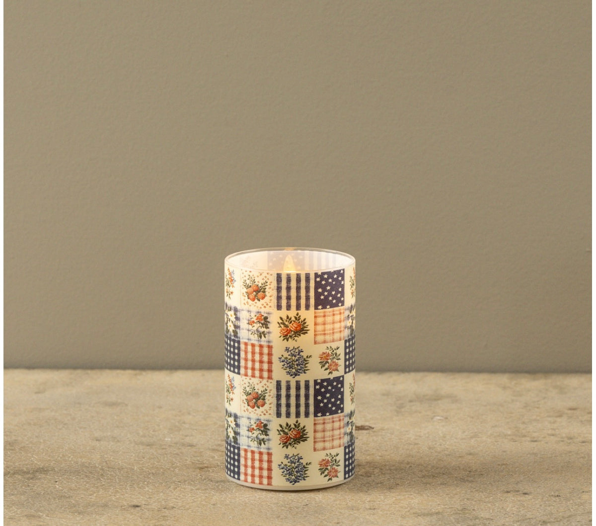 Patchwork Glass 3D Flame Candle - 3 Sizes
