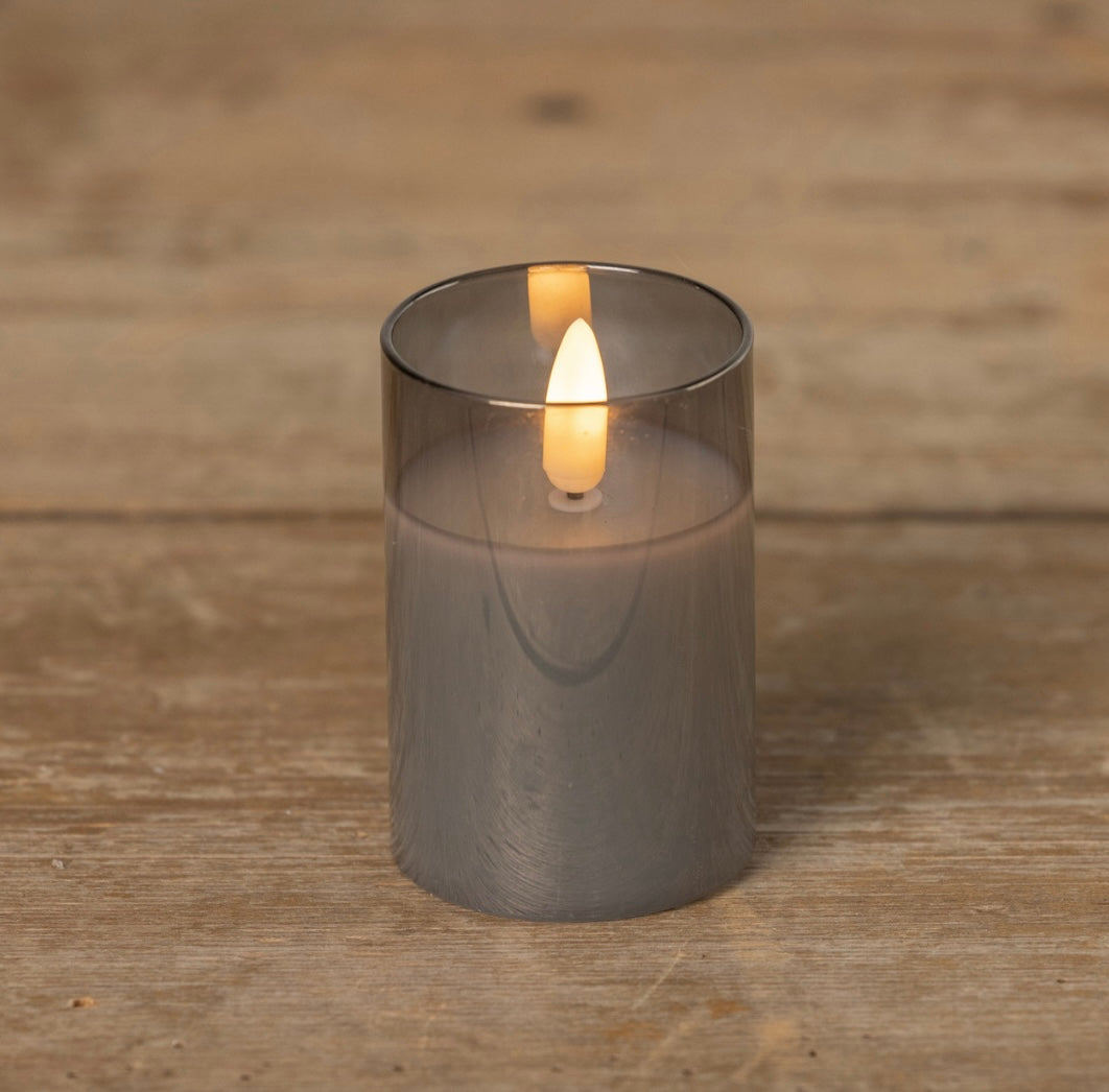 Mini Charcoal Glass 3D Flame Candle