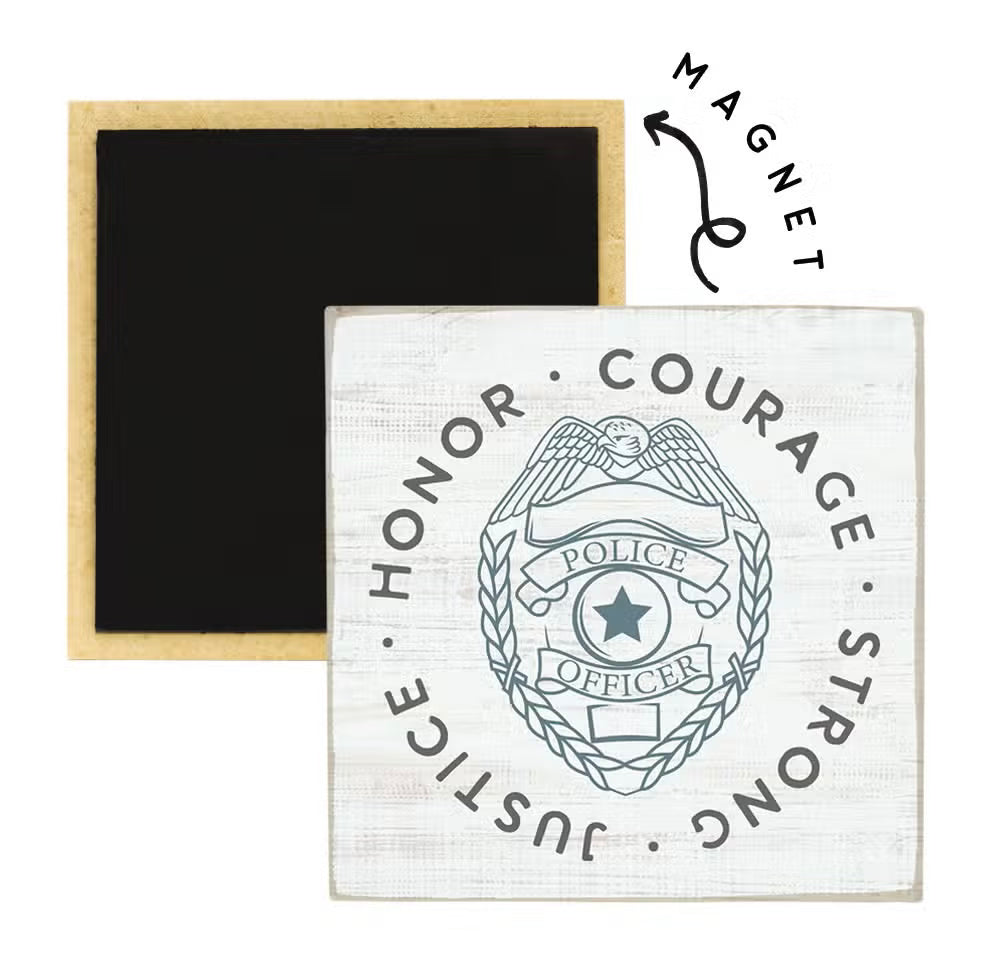 Police Officer Square Magnet