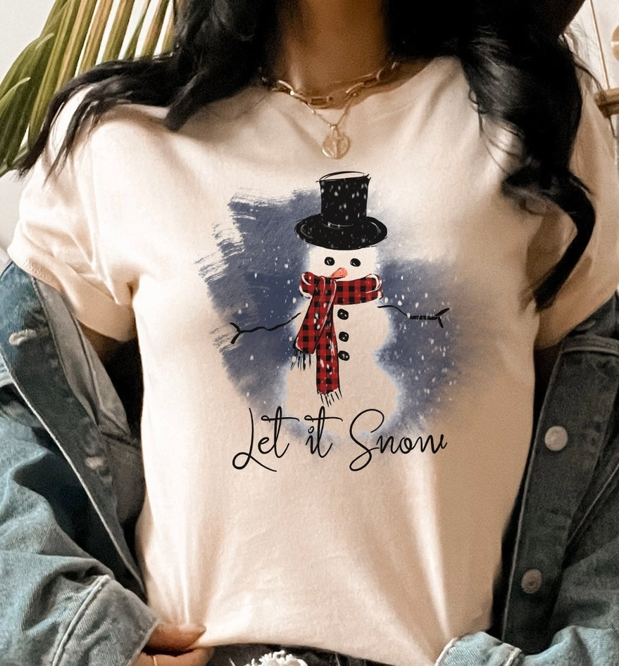 Cozy Scarf Snowman Graphic Tee