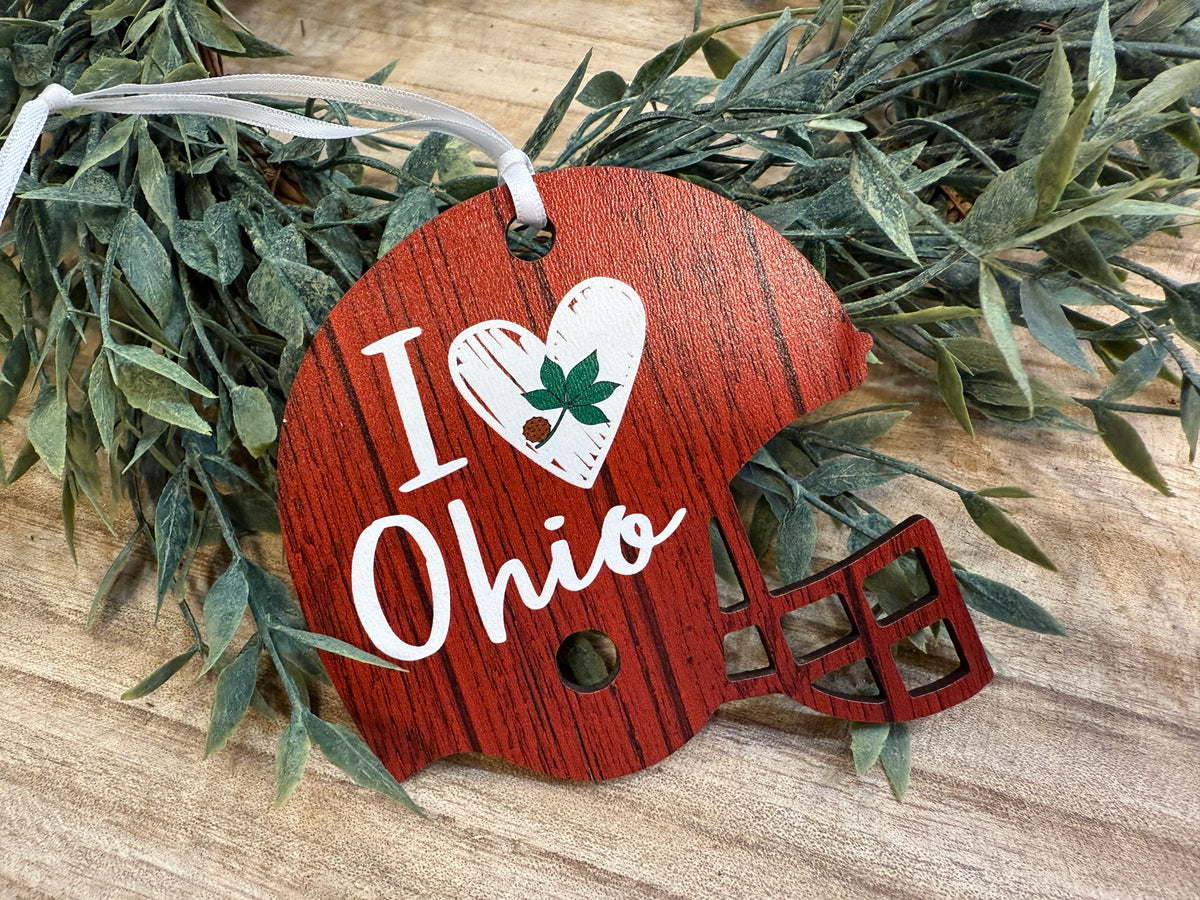 Ohio Football Helmet Ornament