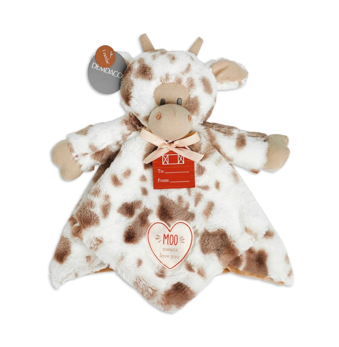 Barnyard Rattle Blankie - Cow