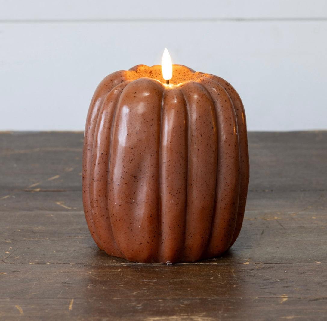 Pumpkin Candle - 6.5” Bronze