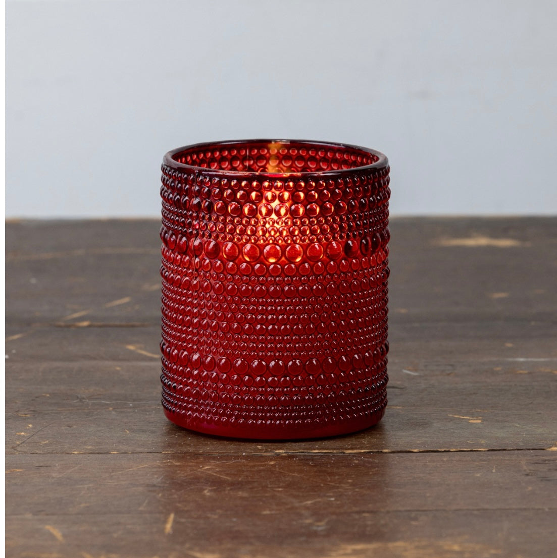 Red Dotted Glass 3D Flame Candle - 3 Sizes