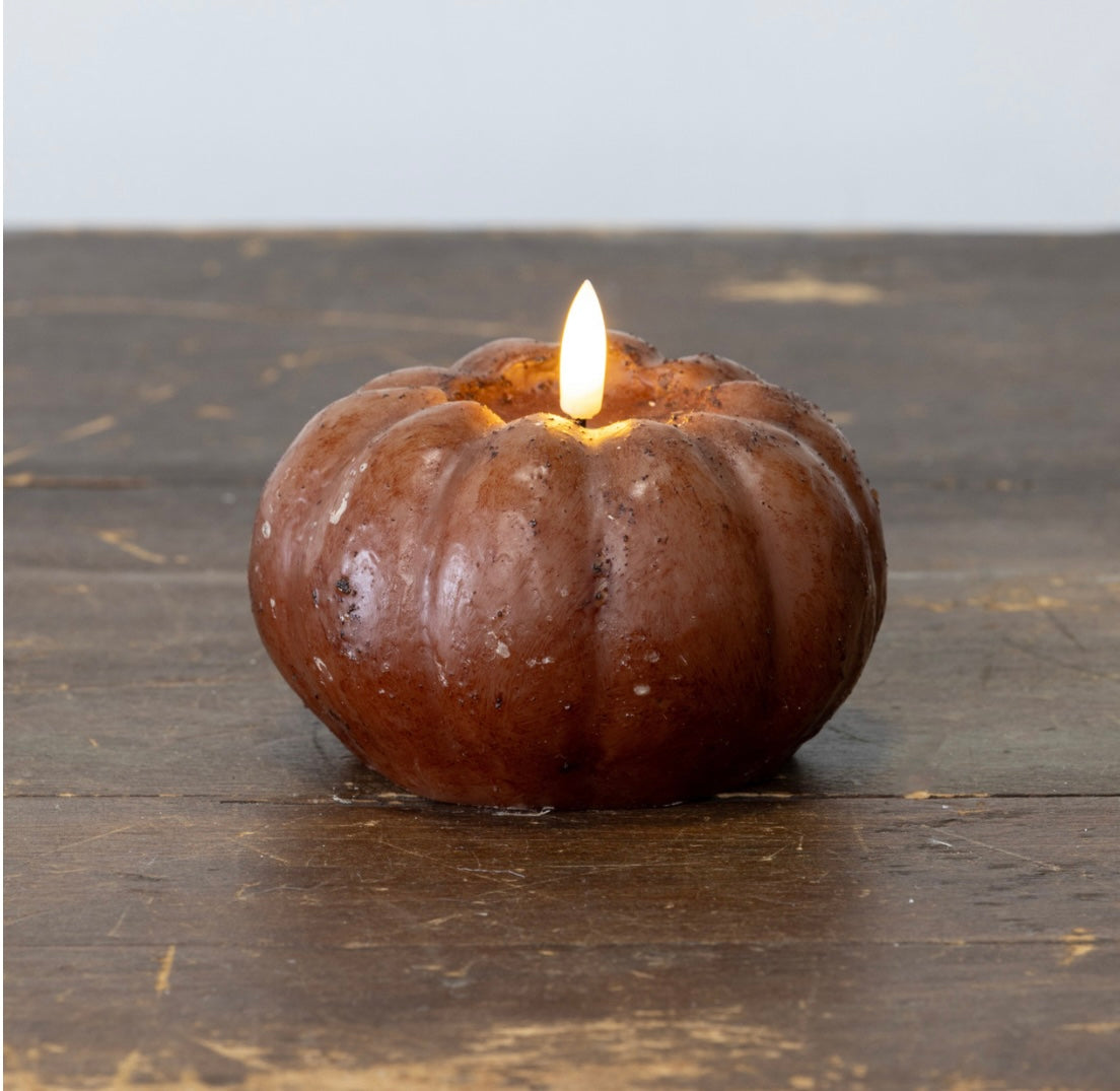 Pumpkin Candle - 3.5” Bronze
