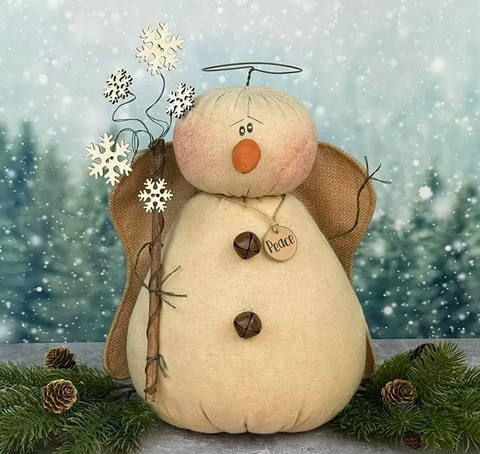 Peace the Snowy Snowman Angel