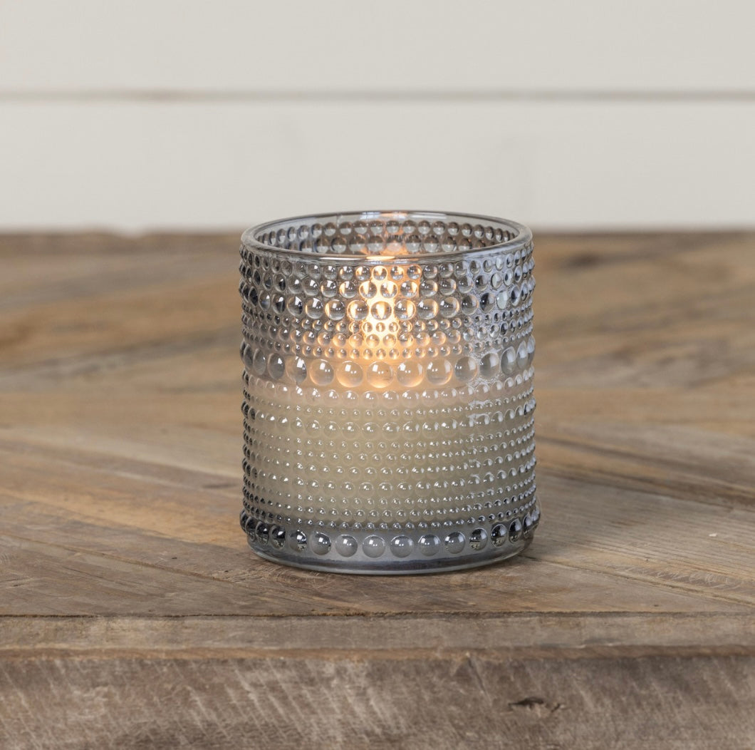 Mini Grey Dotted Glass 3D Flame Candle