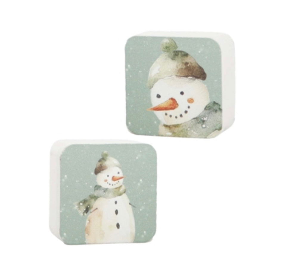 Mini Green Snowman Block - 2 Styles