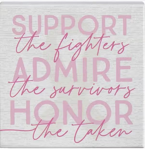 Support Fighters Wood Block Sign