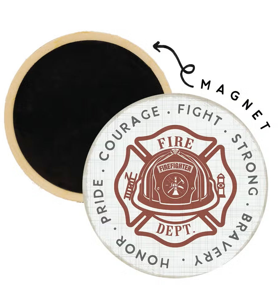 Fire Dept Round Magnet