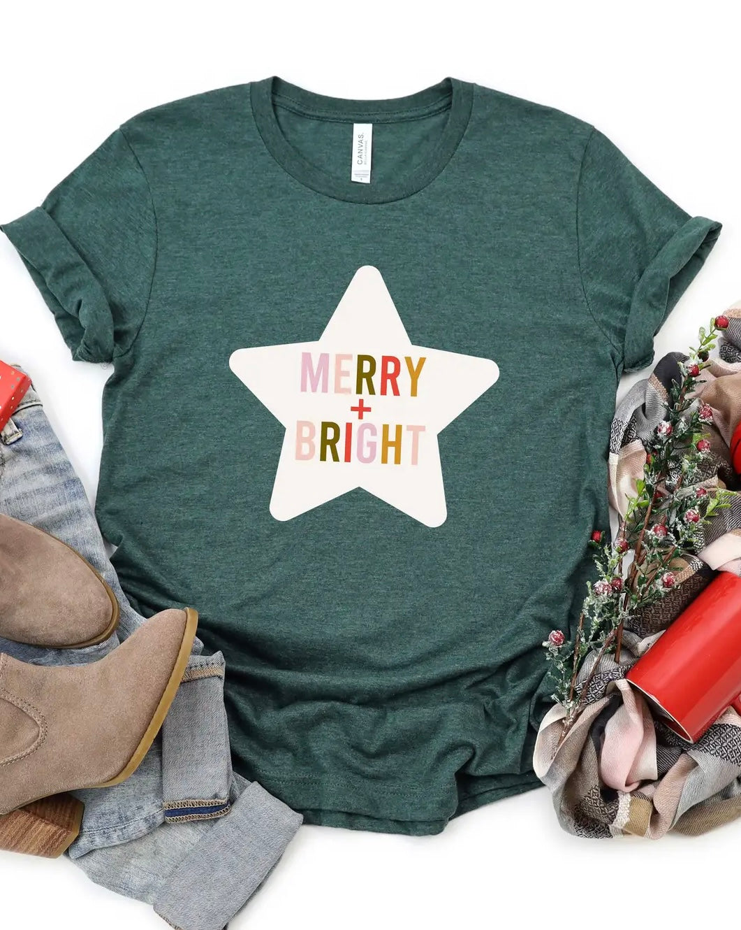 Merry & Bright Star Graphic Tee