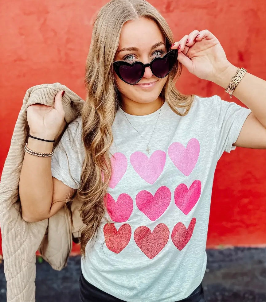 Glitter Hearts Graphic Tee