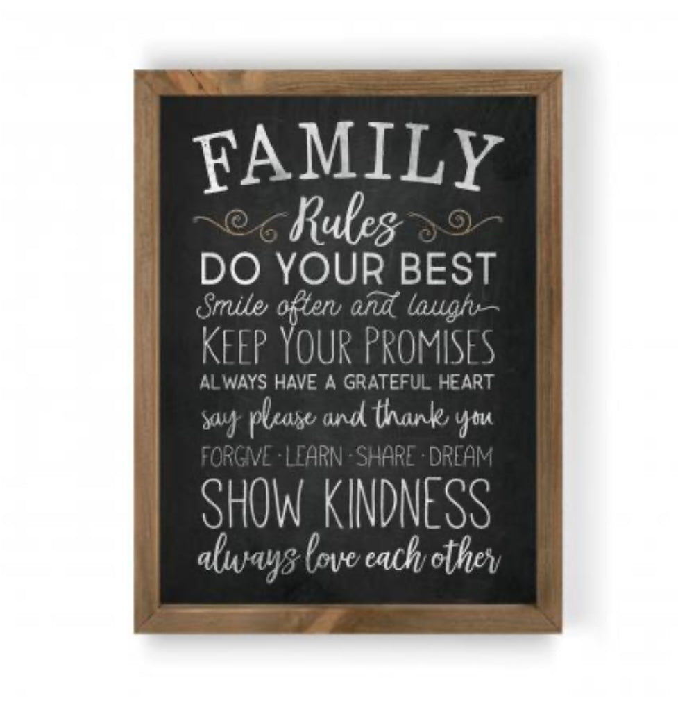 Family Rules Framed Sign