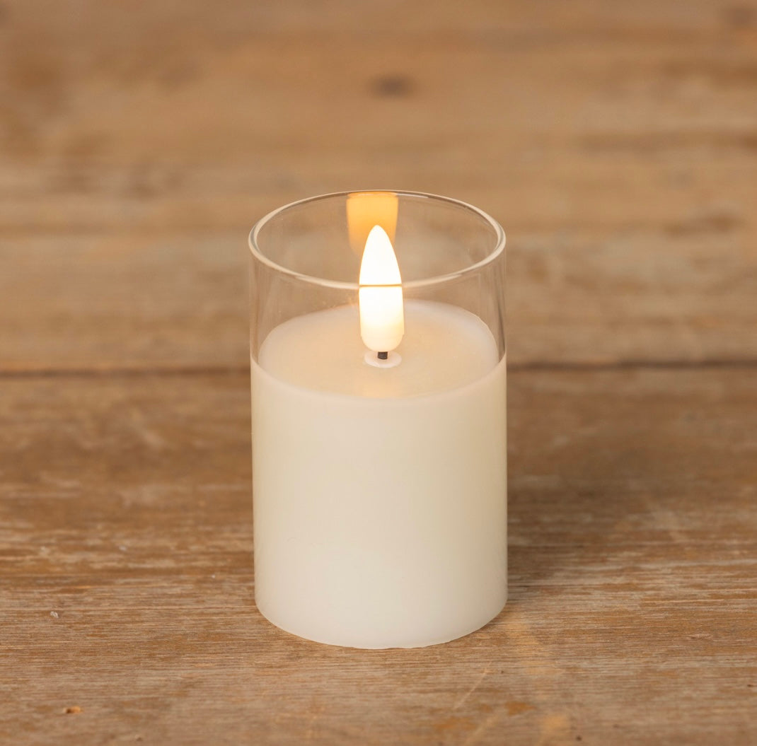 Mini Glass 3D Flame Candle