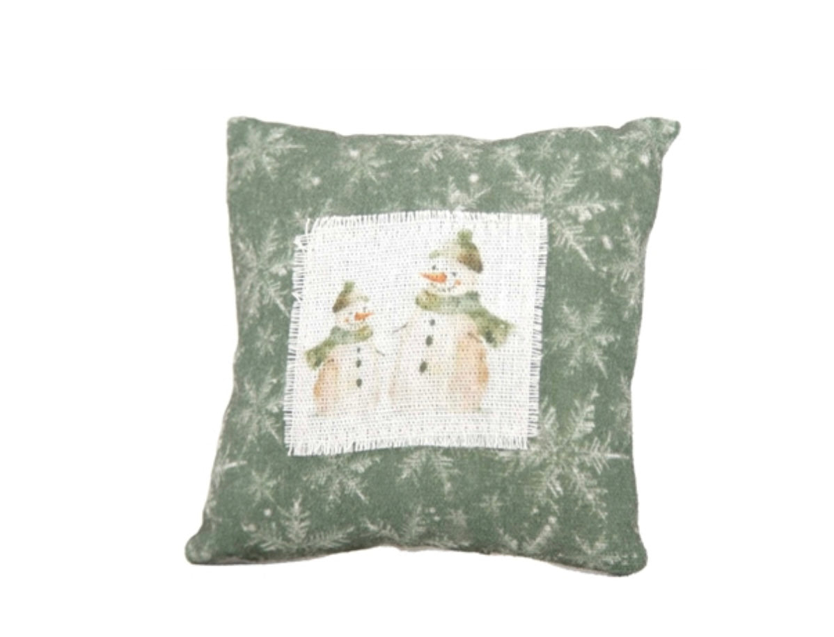 Snowman & Snowflake Pillow