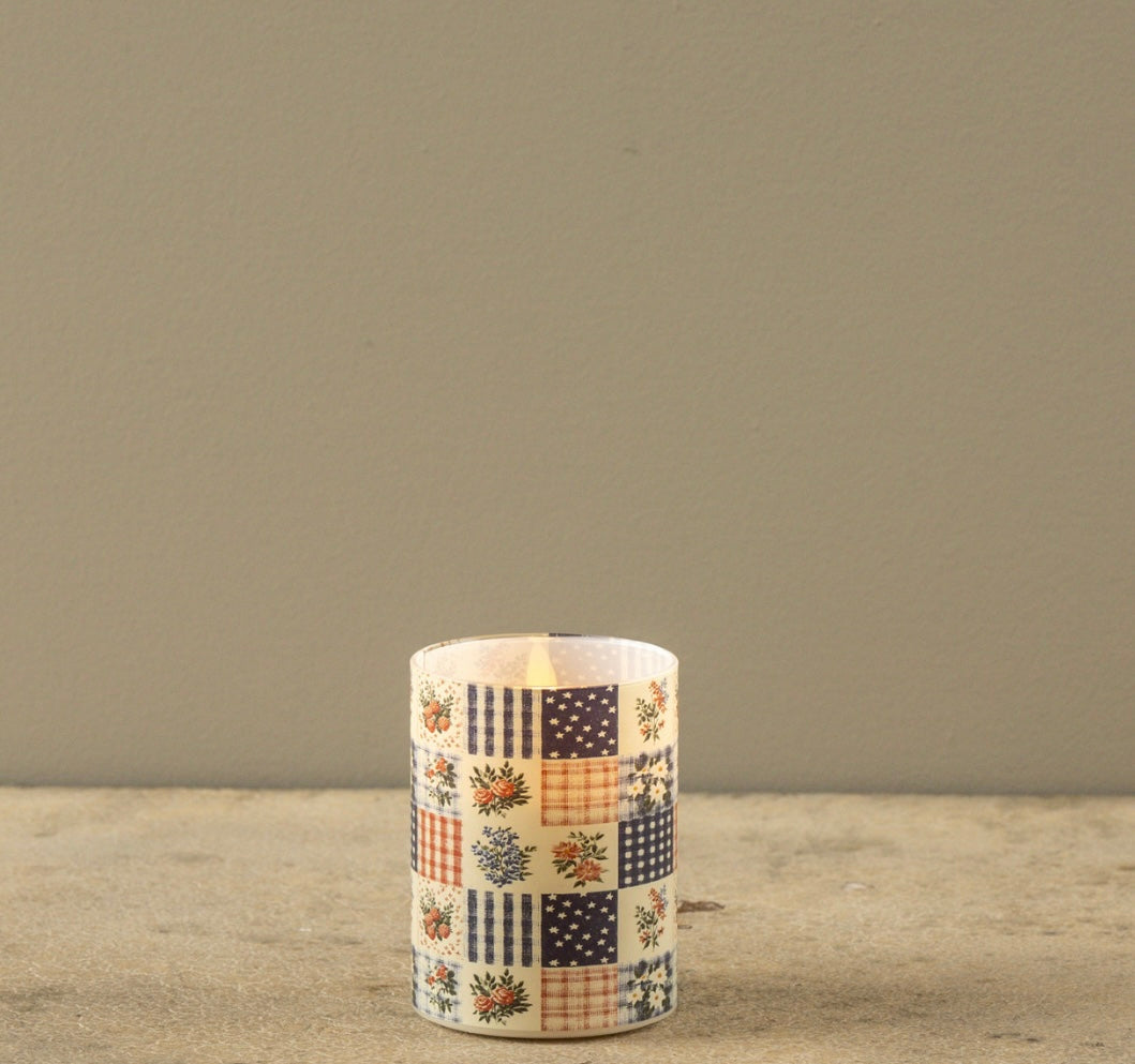 Patchwork Glass 3D Flame Candle - 3 Sizes