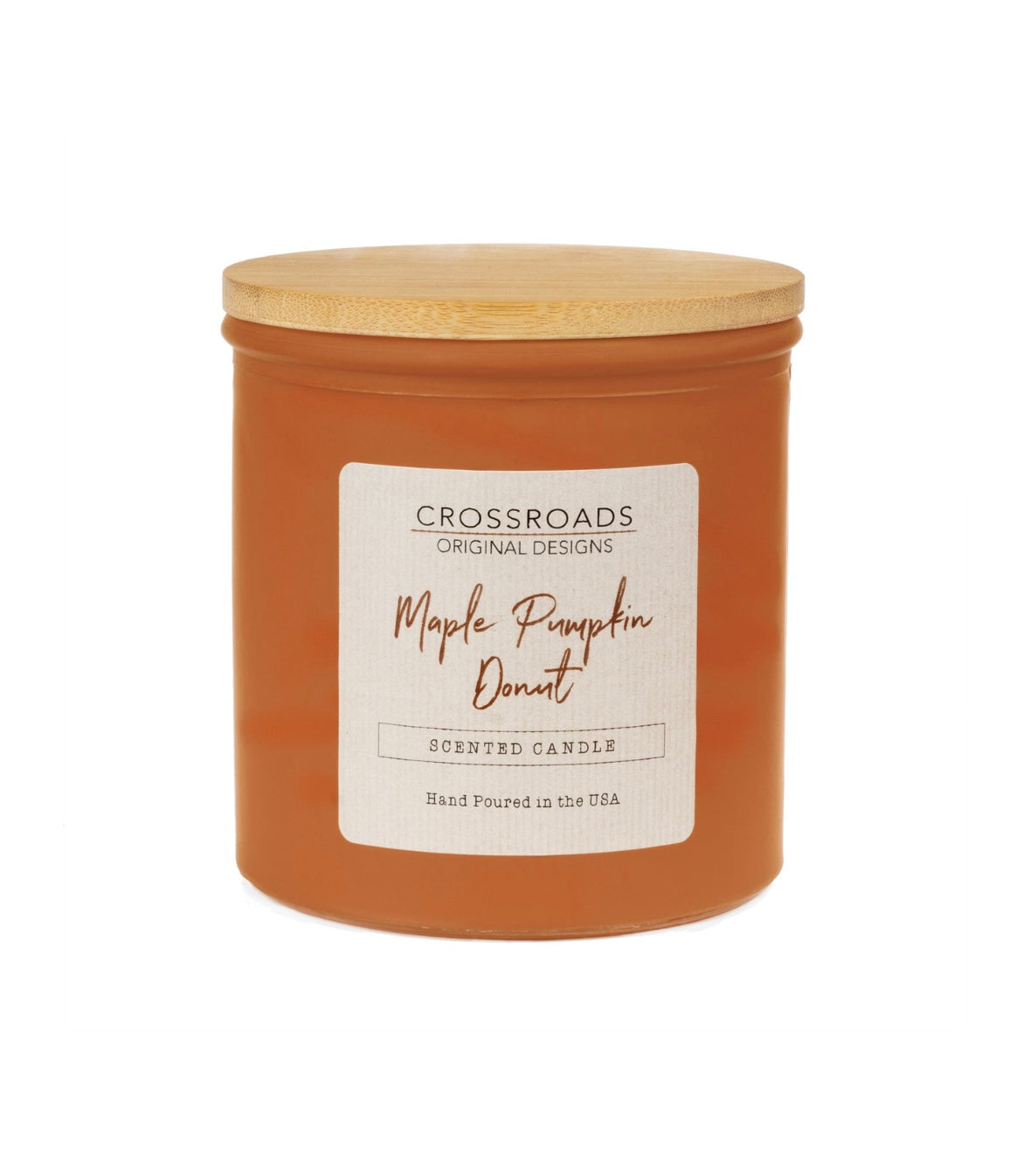 Maple Pumpkin Donut Colored Glass 14 oz Candle