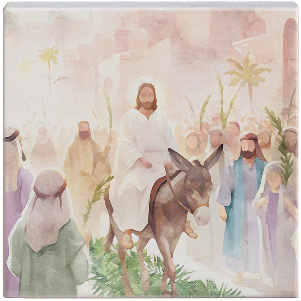 Palm Sunday Art Wood Block Sign