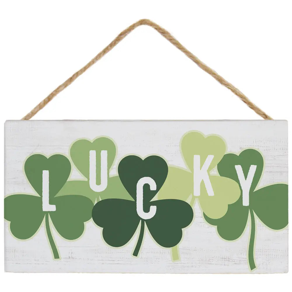 Lucky Clovers Hanging Sign