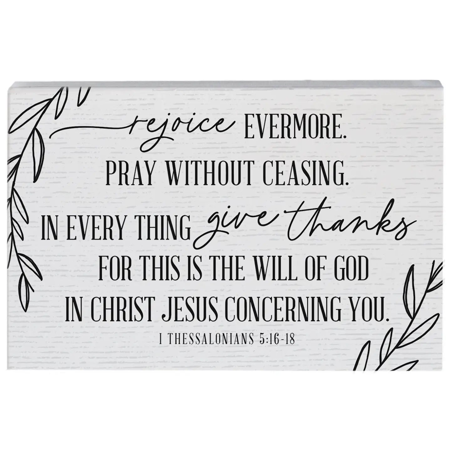 Rejoice Evermore Wood Block Sign